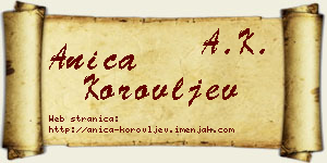 Anica Korovljev vizit kartica